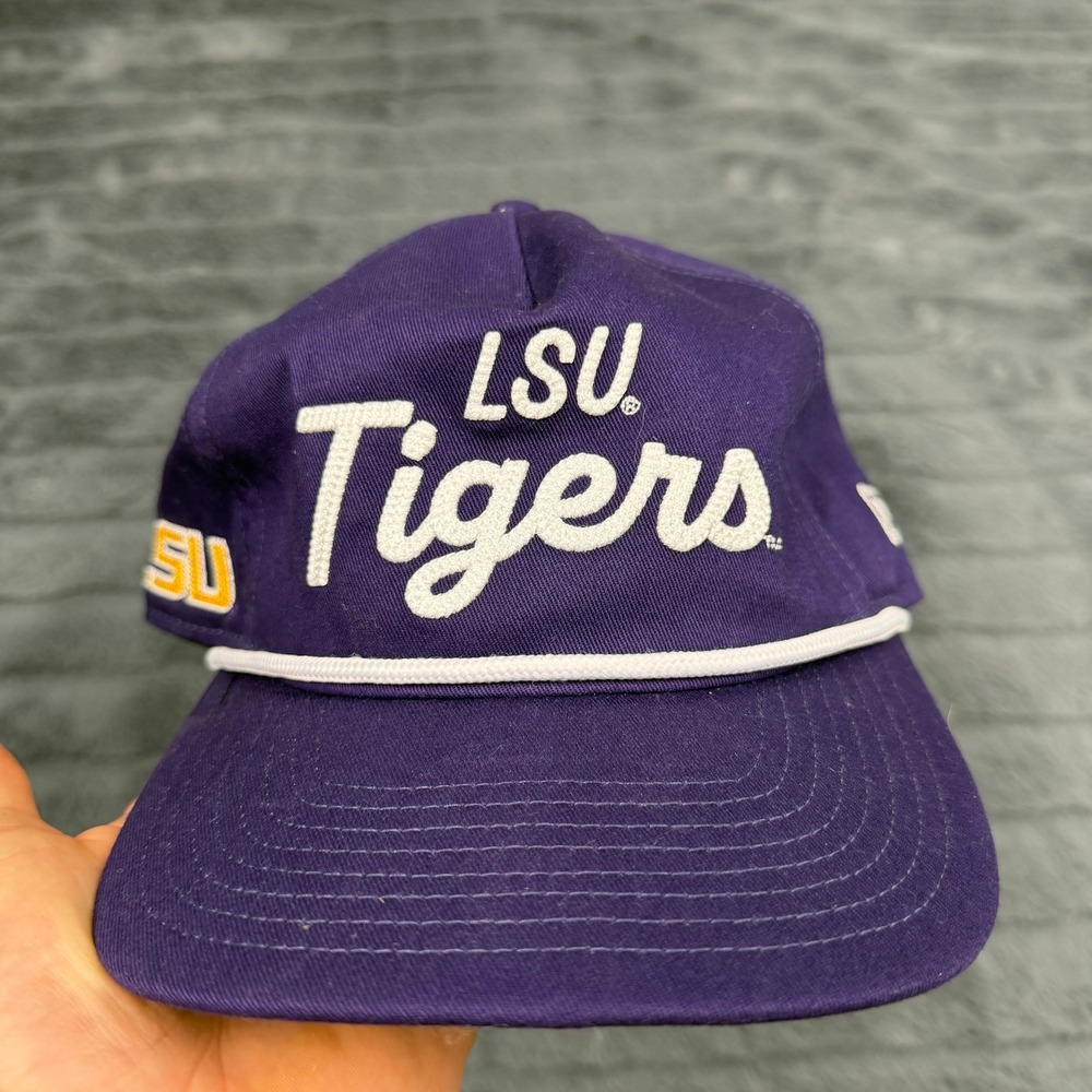 LSU Tigers New Era Purple Snapback Hat Rope Trucker Cap One Size 12387